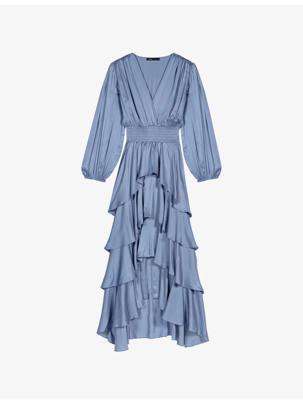 V-Neck Ruffled Woven Maxi Dress - 1