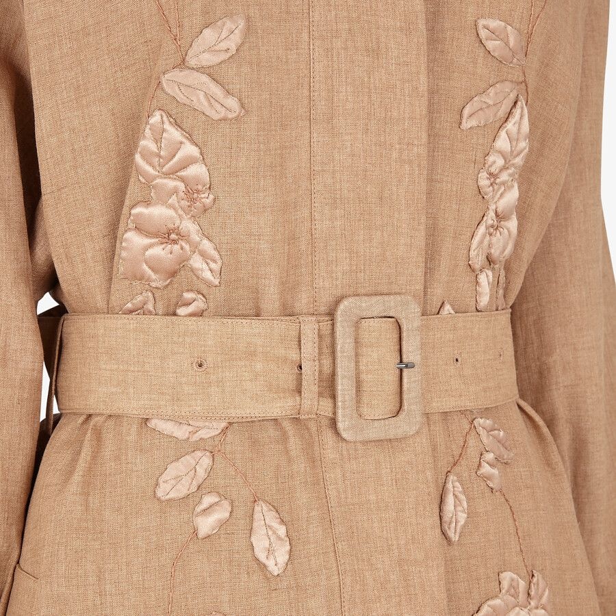 Beige linen trench coat - 3