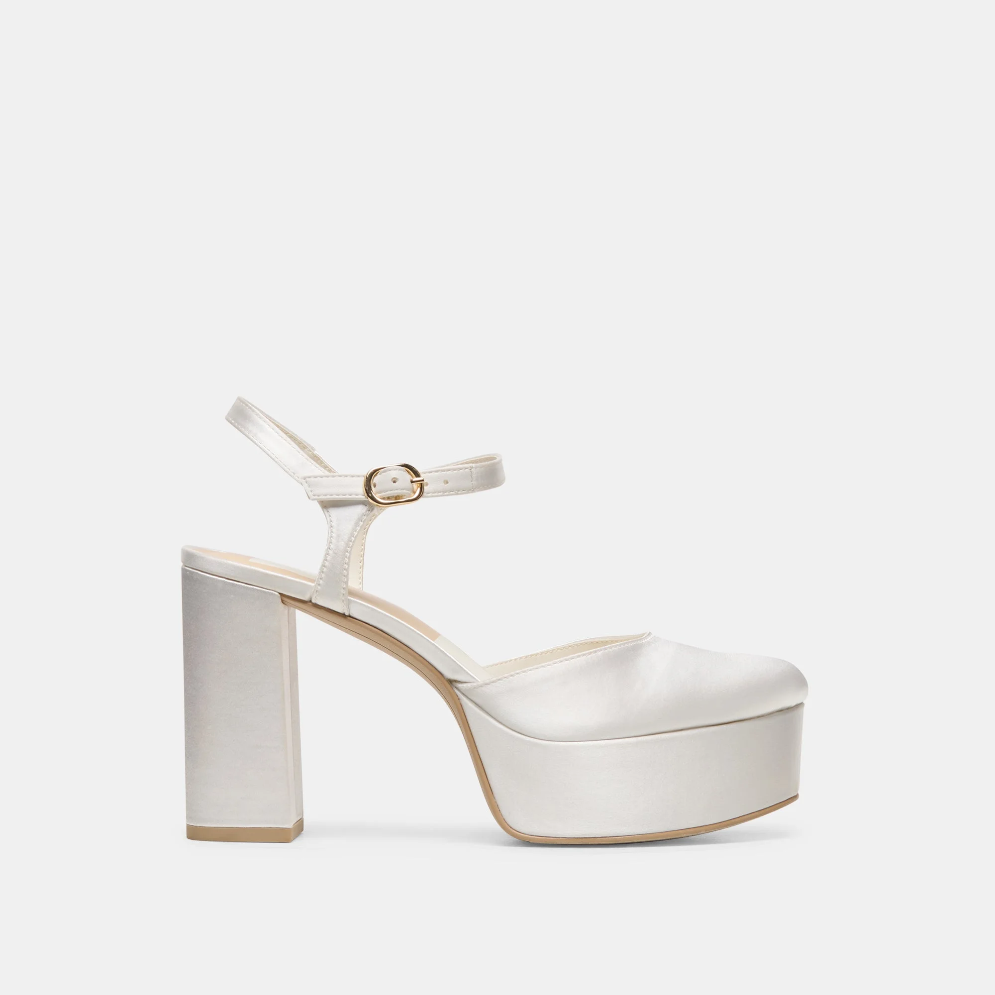 GERO SATIN HEELS TRUE WHITE SATIN - 1