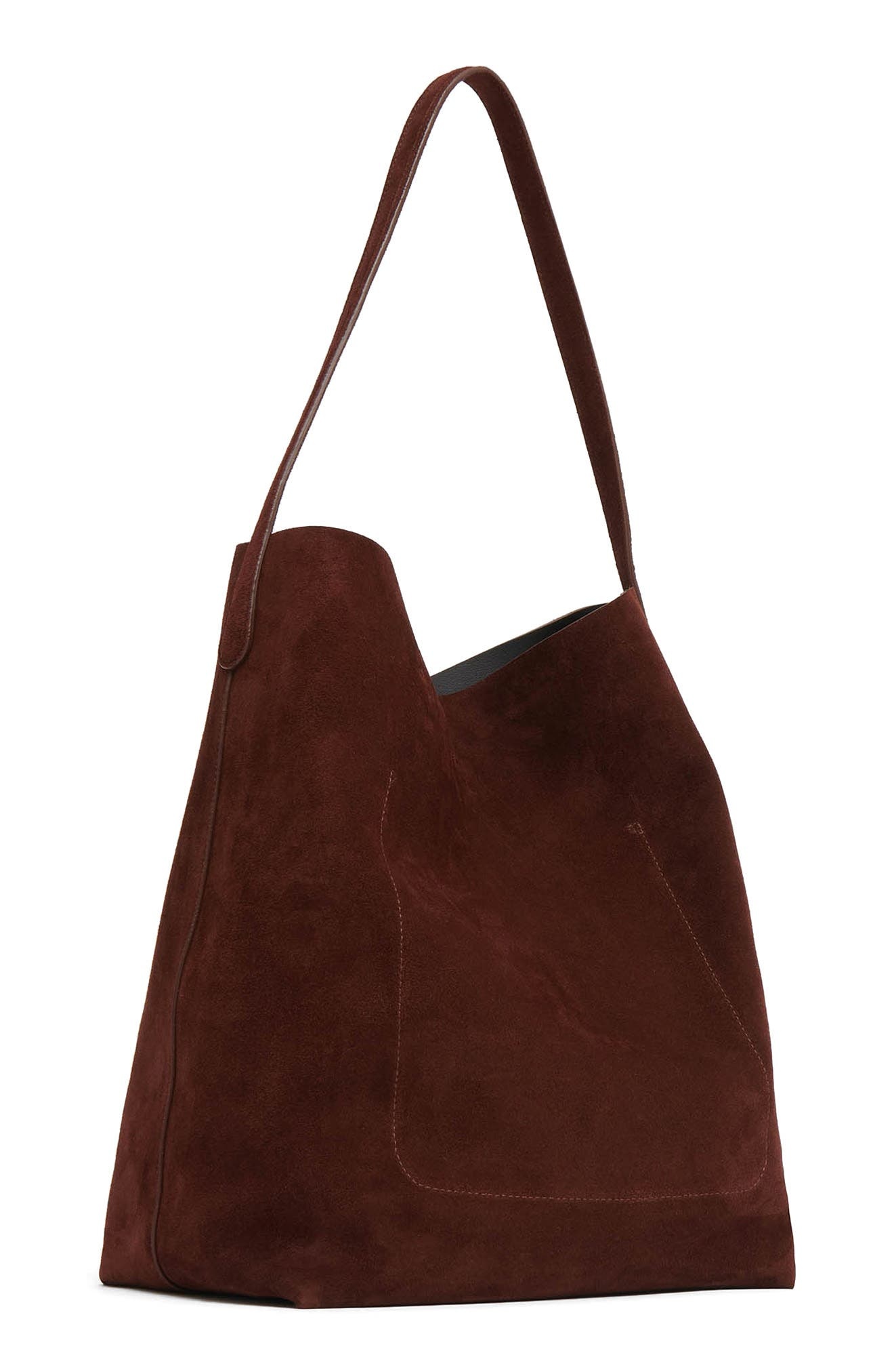 Mansur Gavriel Maxi Everyday Cabas Suede Hobo Bag in Chocolate at Nordstrom - 6
