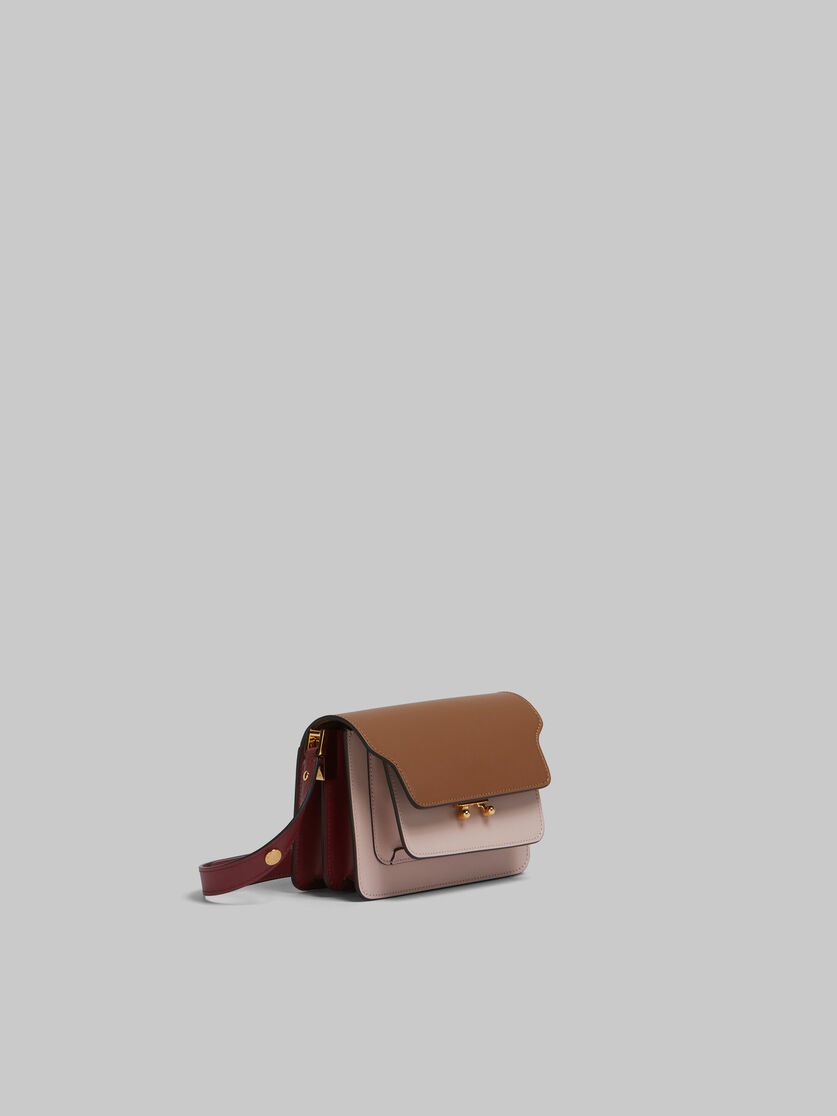 BEIGE PINK AND RED SMOOTH CALFSKIN MINI TRUNK BAG 5