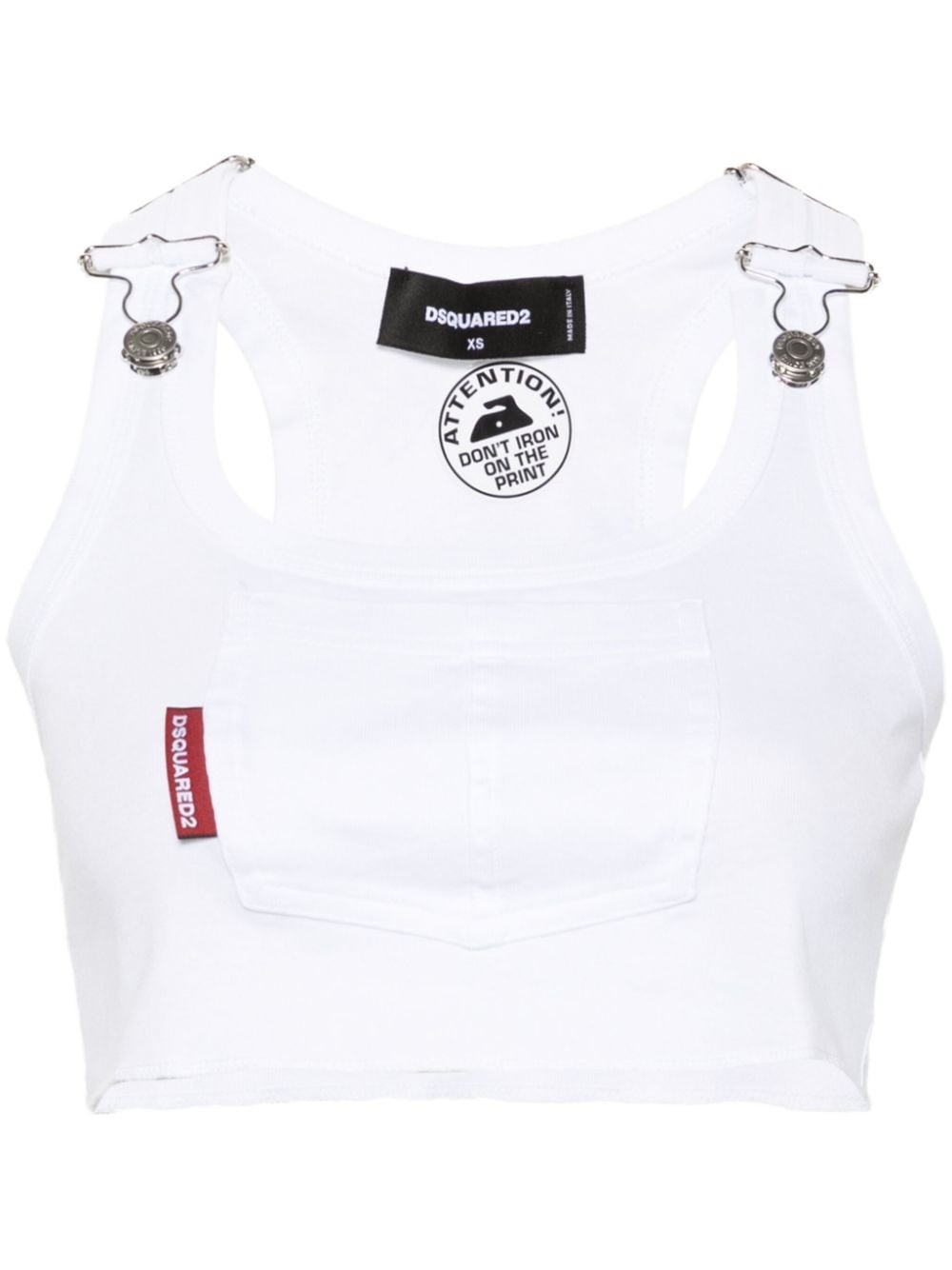 logo-tag cropped tank top - 1