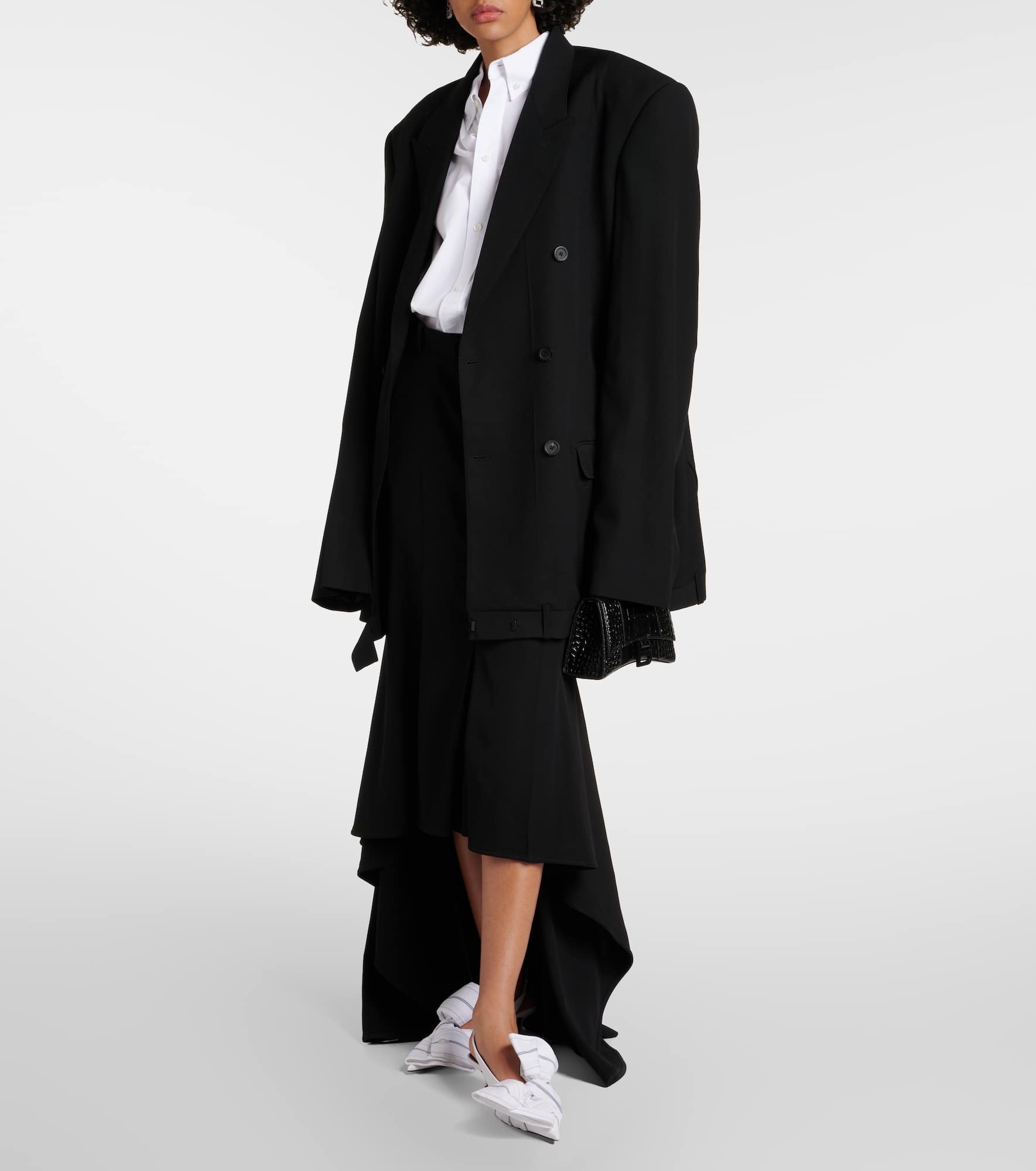 【BALENCIAGA】40mmナイロン混紡のナイフボウミュール 新作*BALENCIAGA*ナイフ 40 レザー スリングバック パンプス