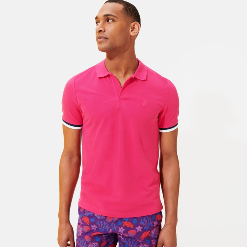 Men Cotton Pique Polo Shirt Solid 3