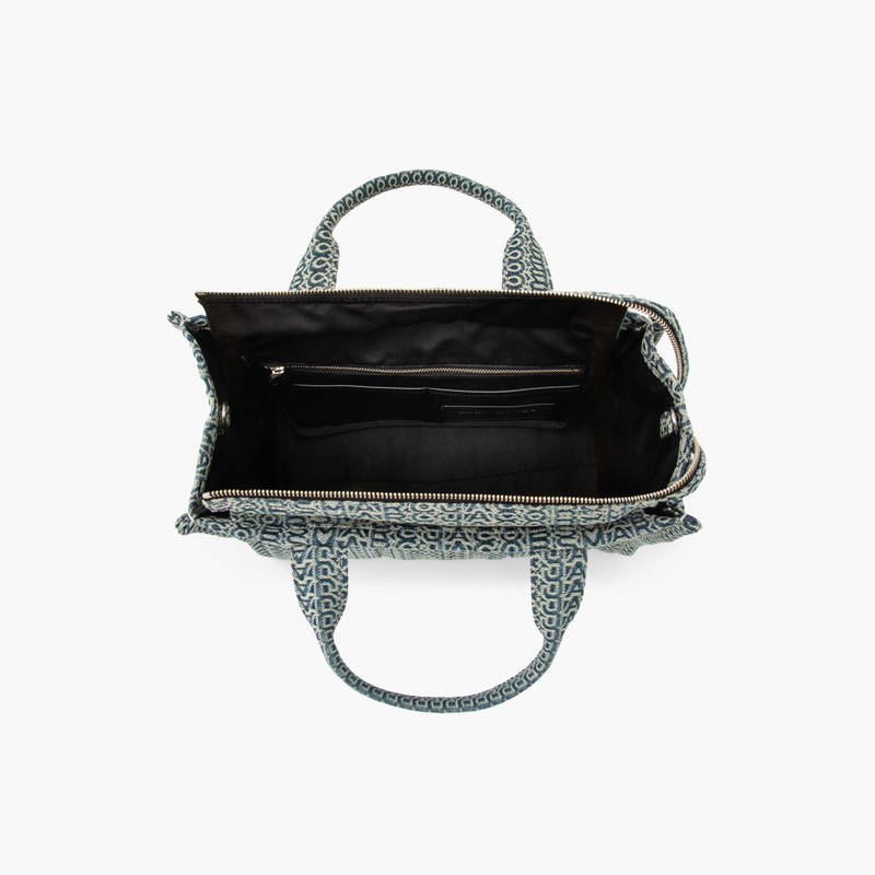 THE WASHED MONOGRAM DENIM MEDIUM TOTE BAG 7