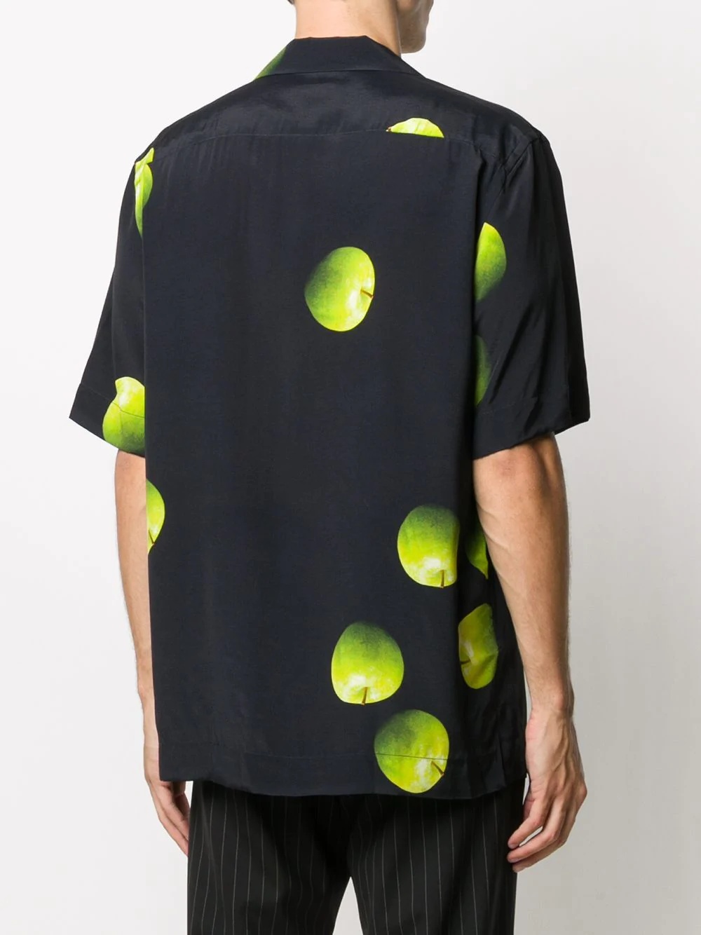 apple print cuban collar shirt - 4