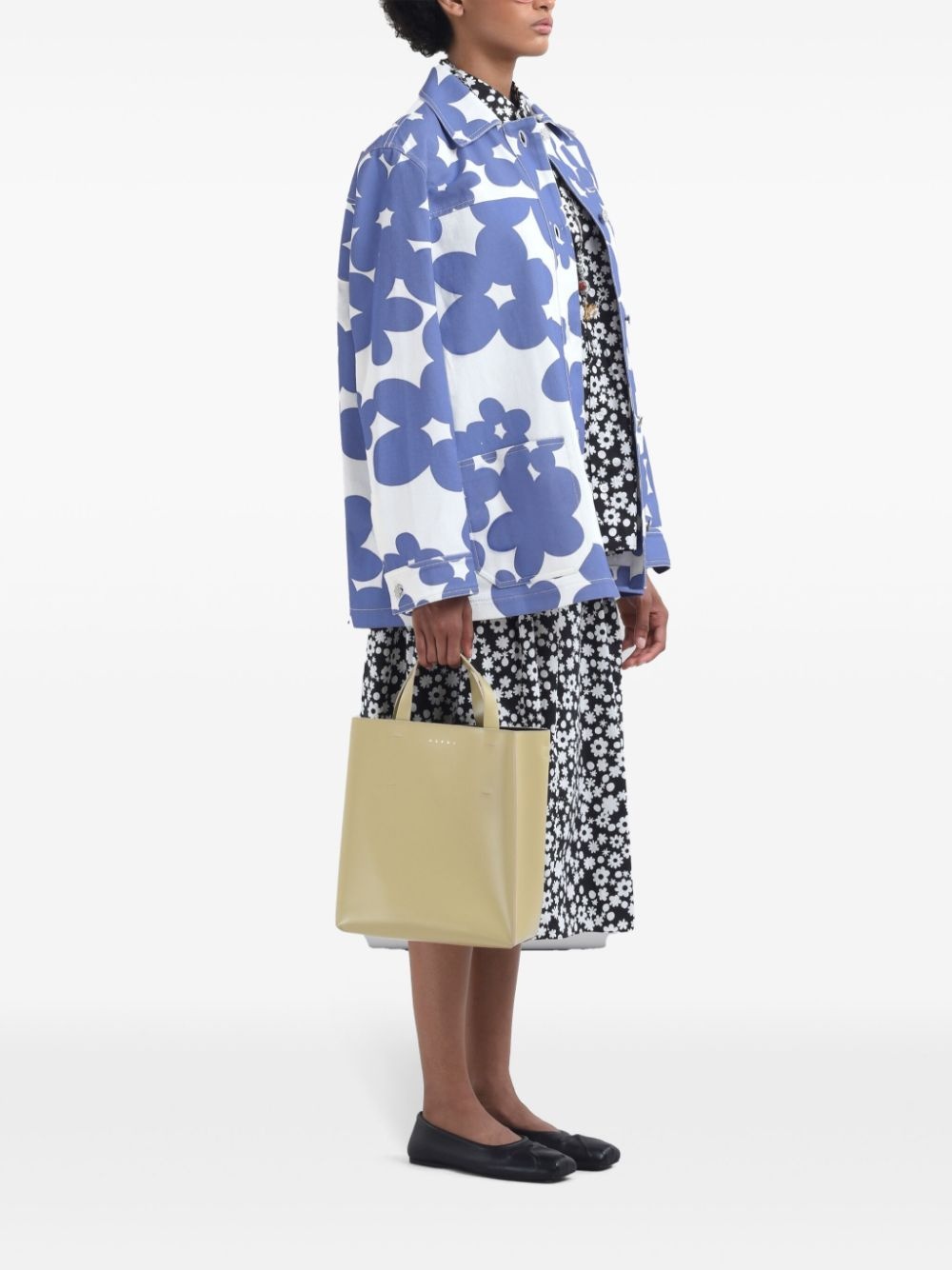 floral-print shirt jacket - 3