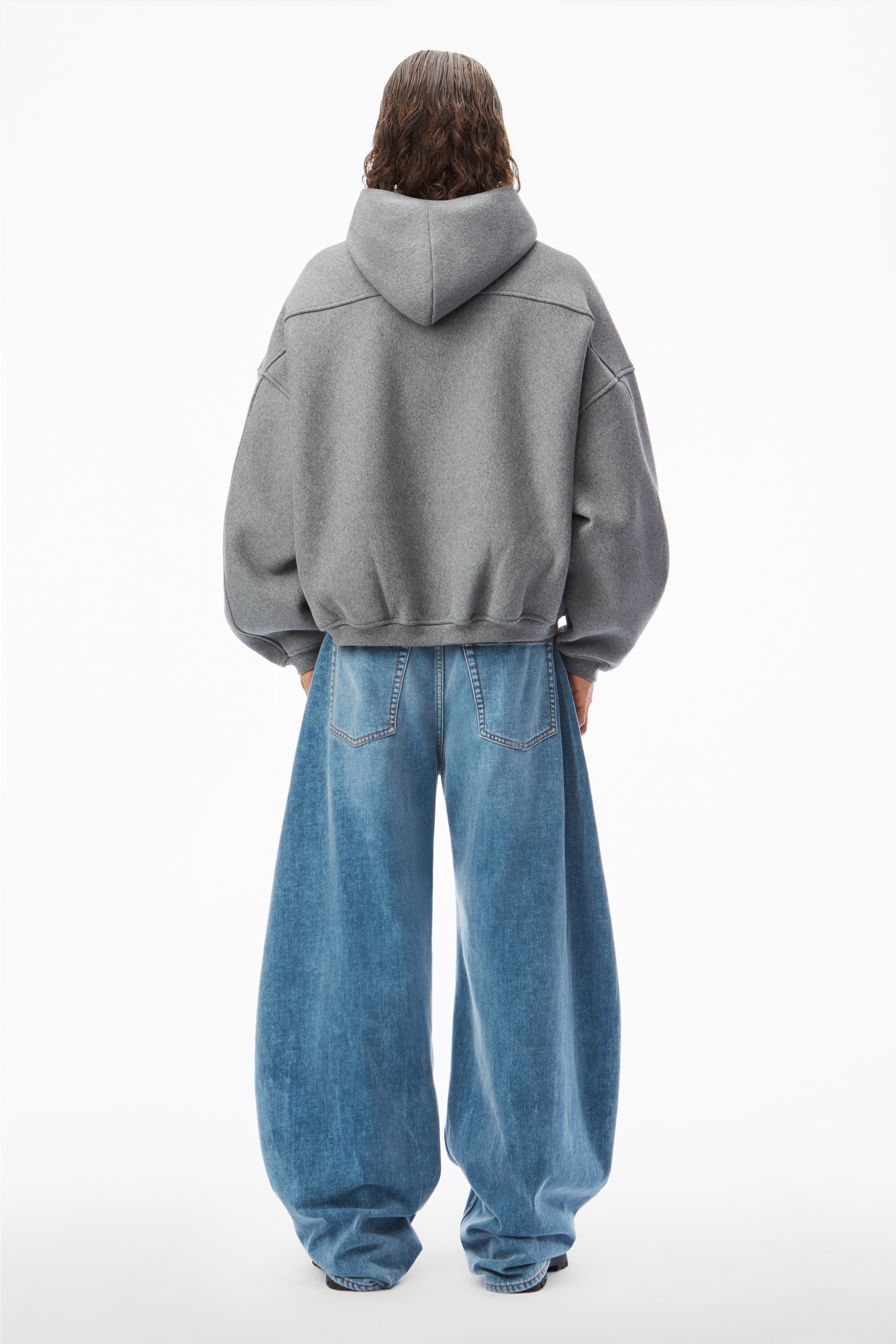 STAR ZIP UP HOODIE IN DENSE FLEECE - 4
