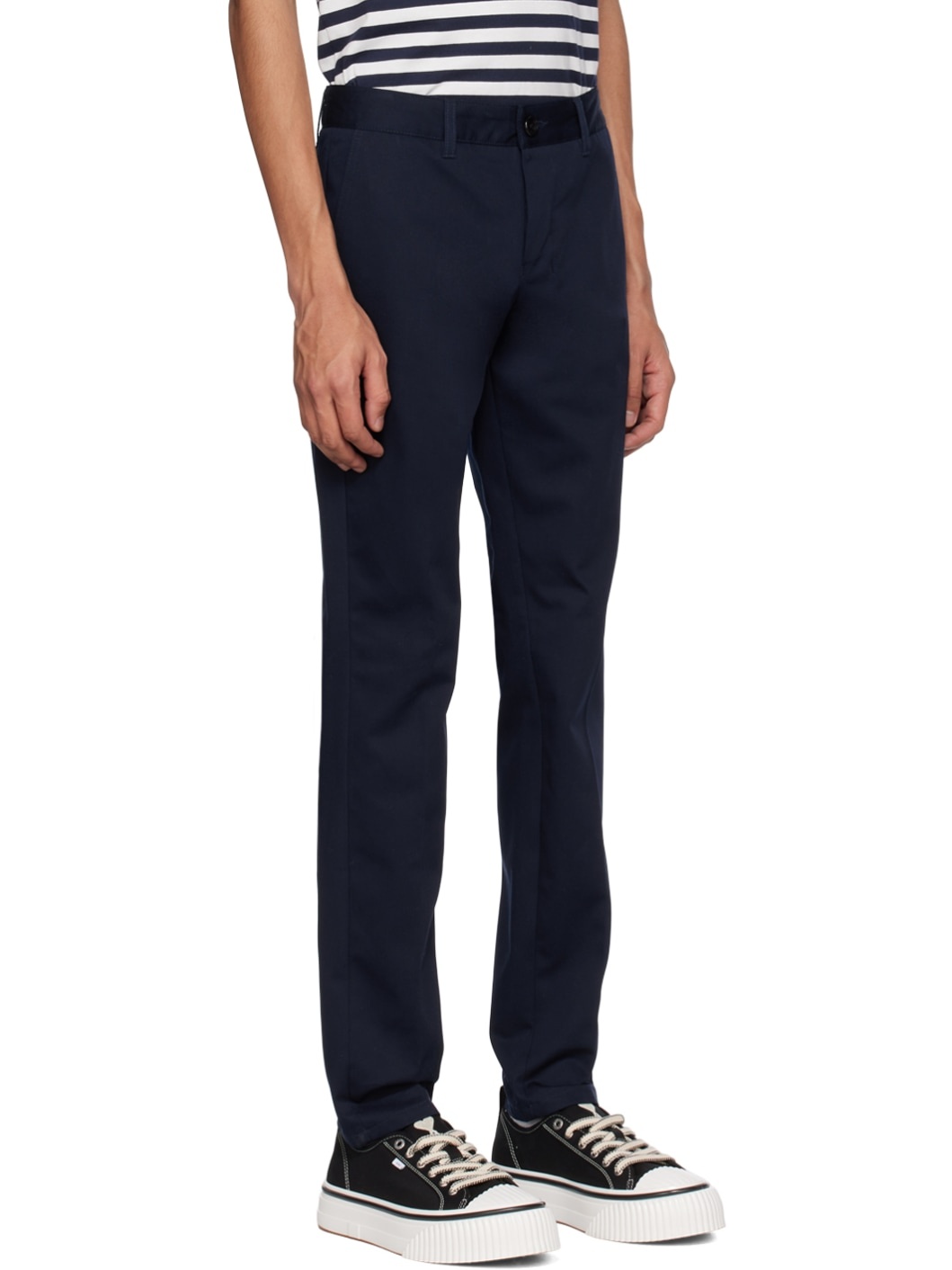 Navy Straight-Leg Trousers - 2