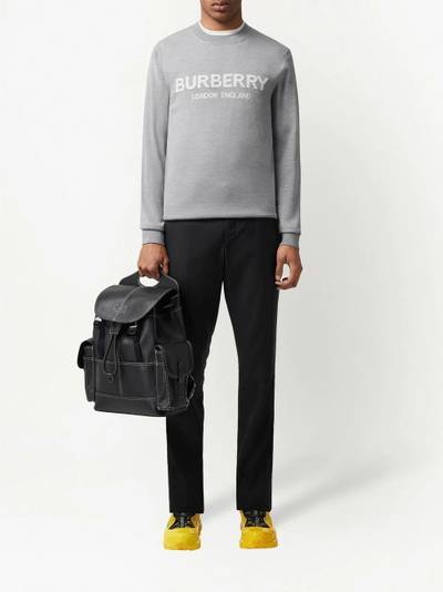 Burberry logo-intarsia knit jumper outlook