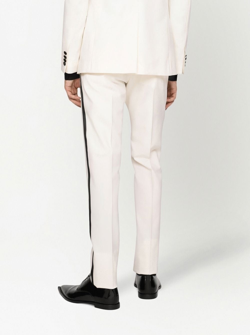 contrast tape detail tailored trousers - 4