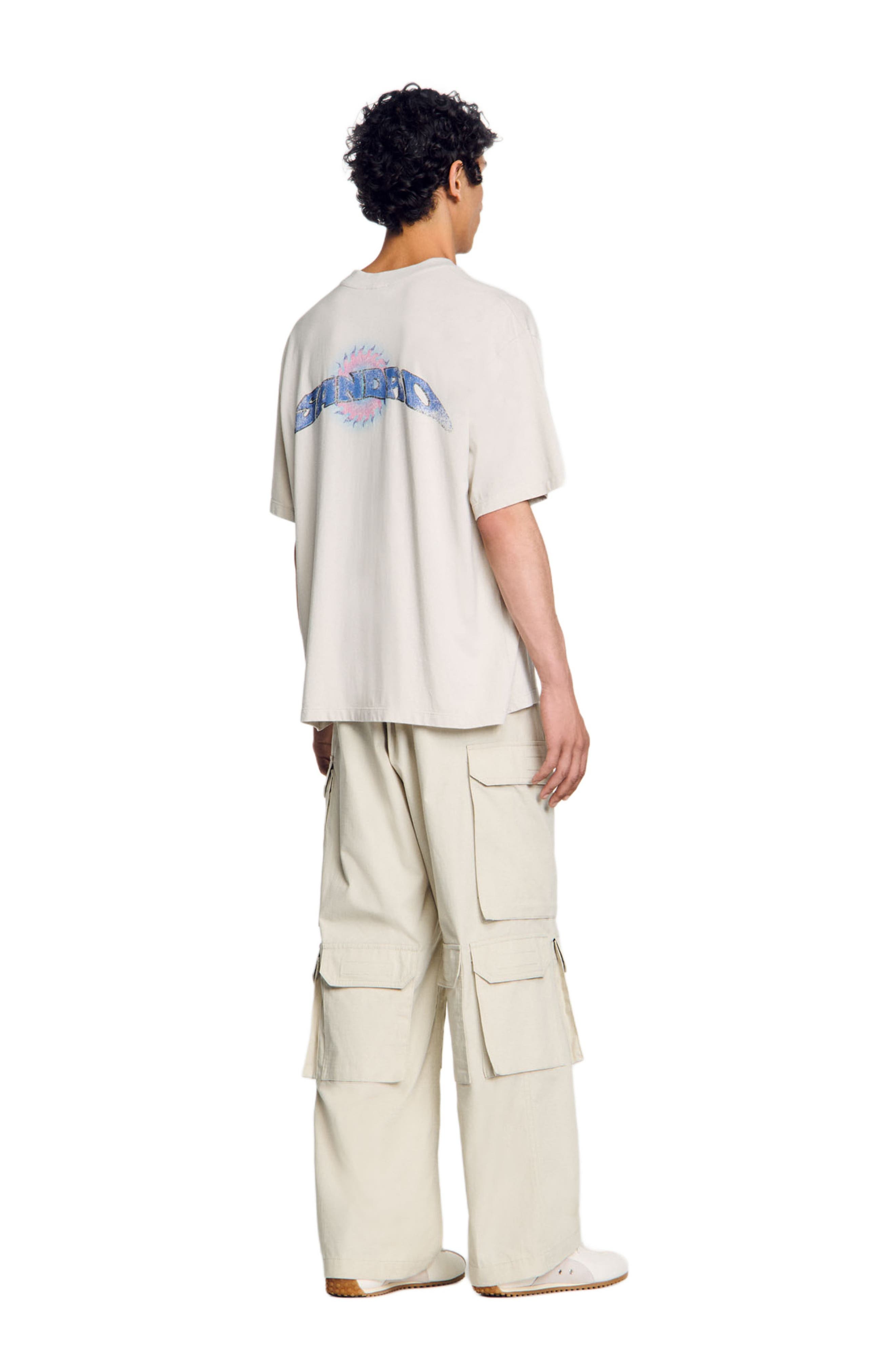 SANDRO Sun motif T-shirt in Vintage White at Nordstrom - 2