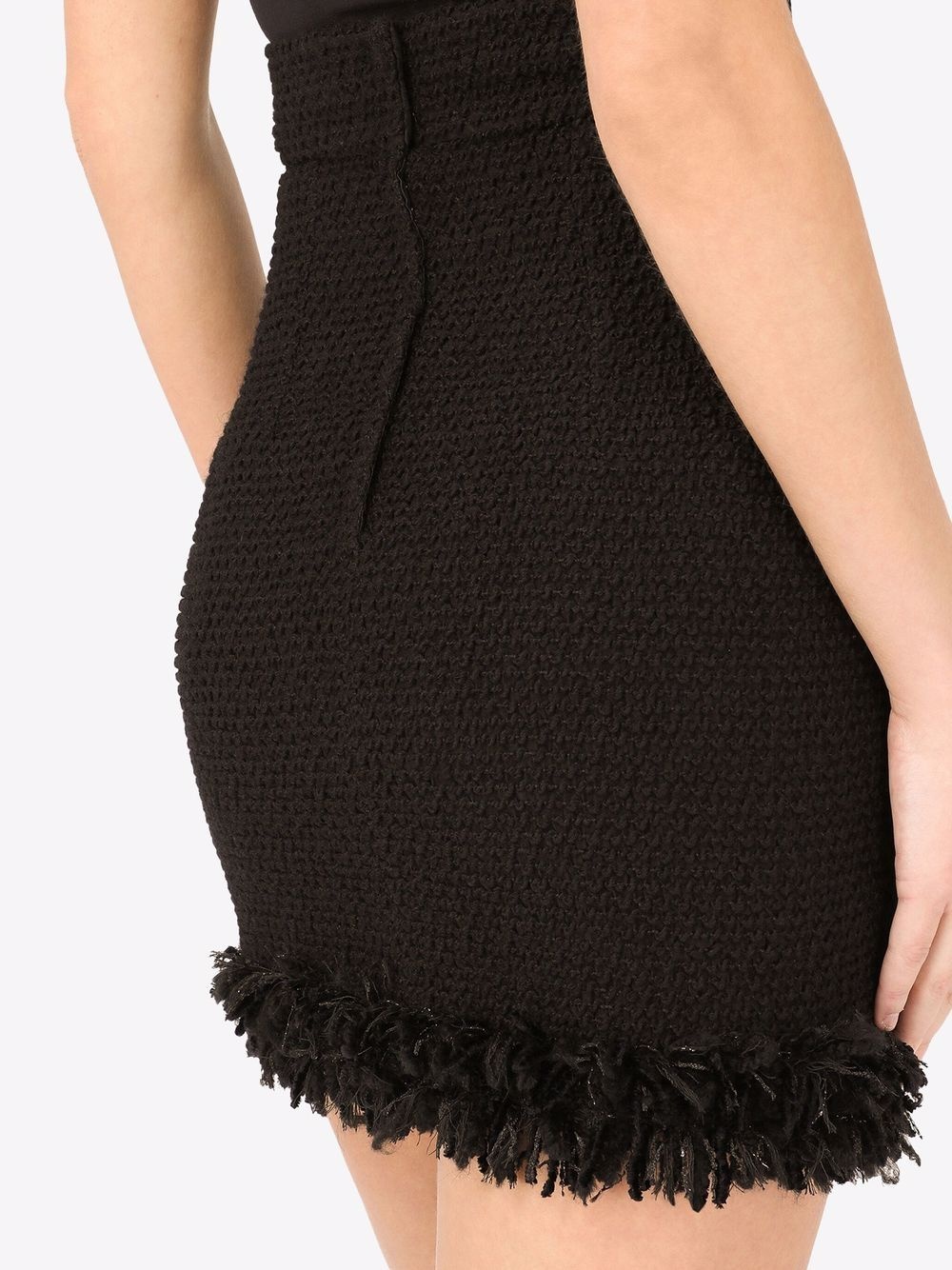 frayed fitted skirt - 5