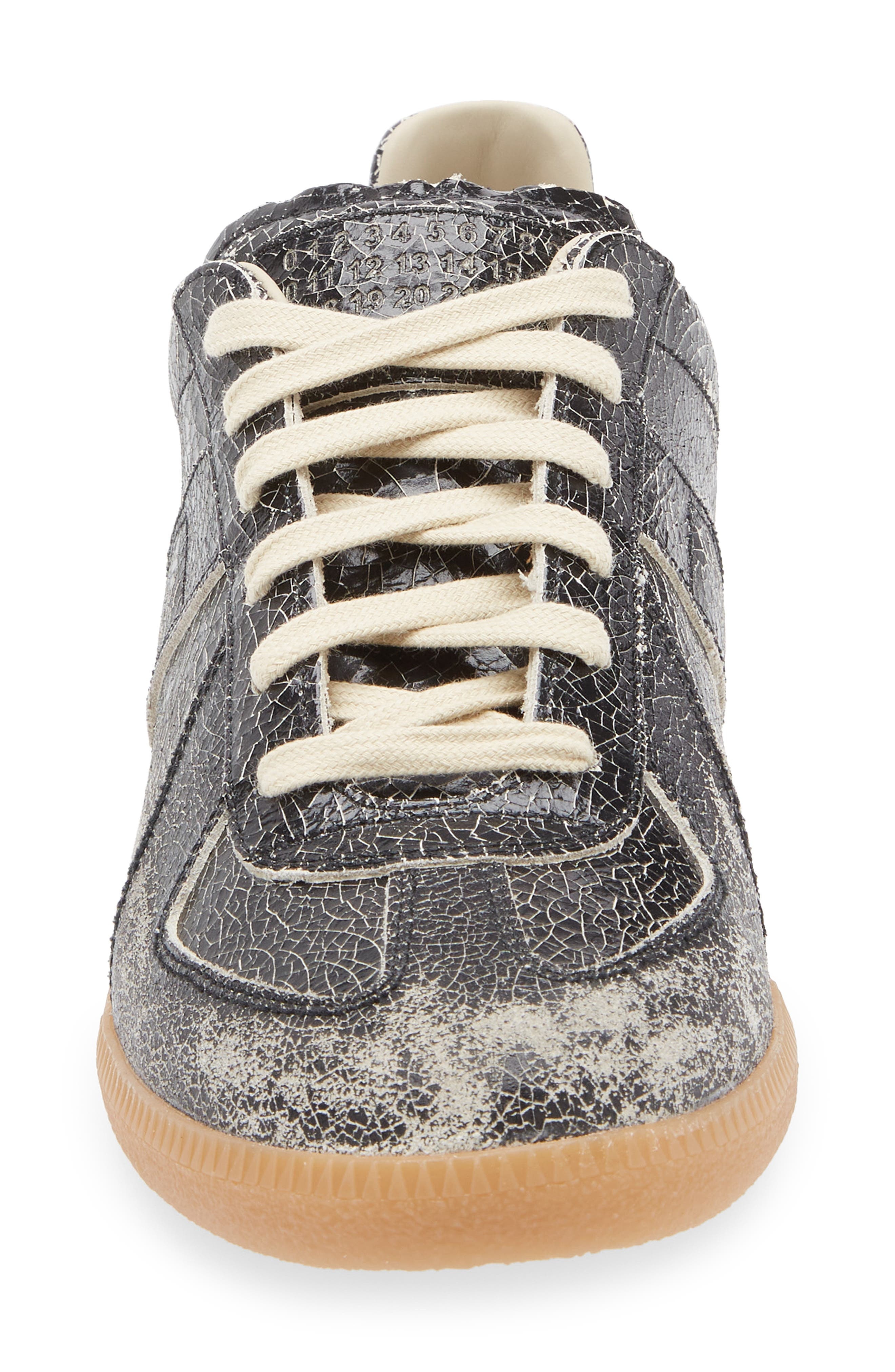 Maison Margiela Replica Low Top Sneaker in Black/White at Nordstrom - 4