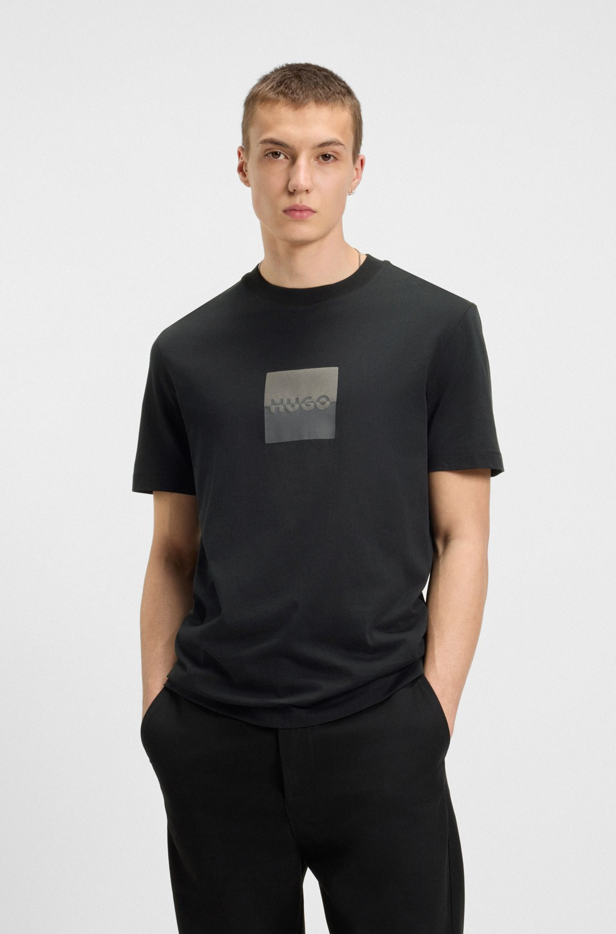 COTTON-JERSEY T-SHIRT WITH SPLIT-LOGO PRINT - 2