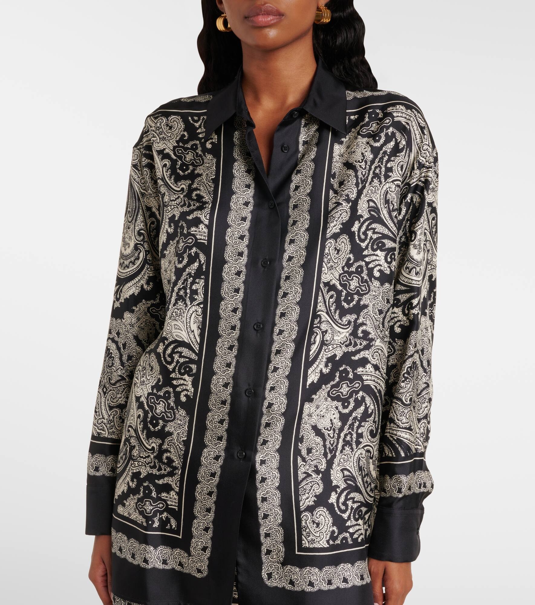 Alfie paisley silk twill shirt - 6