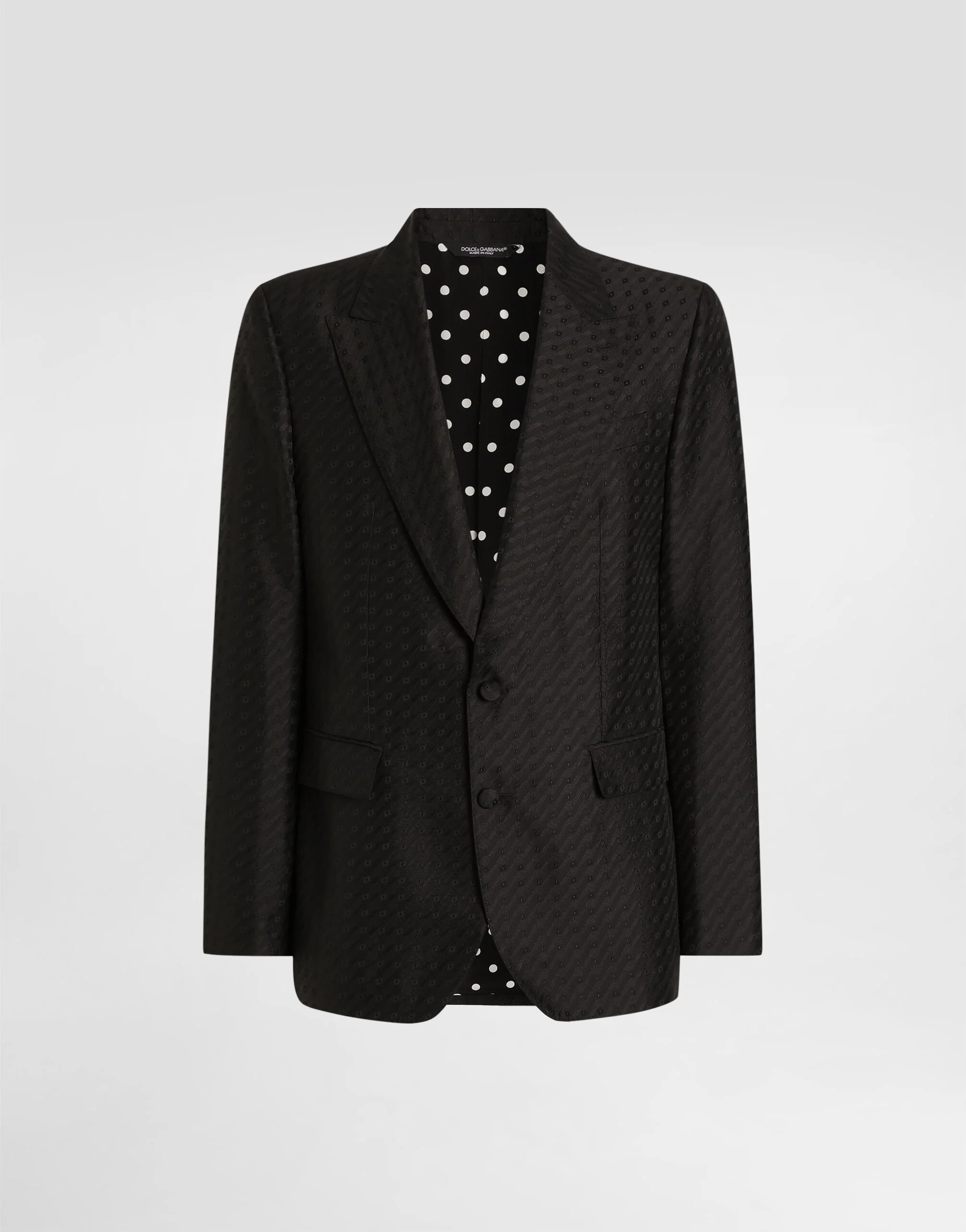 Single-breasted sicilia light jacket with micro pattern jacquard - 1