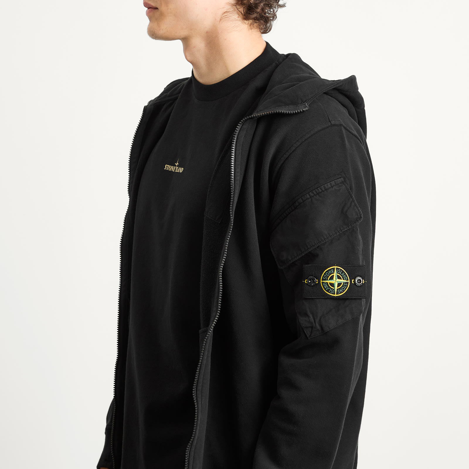 Stone Island Brushed Fleece Cargo Pocket Hoodie - 5