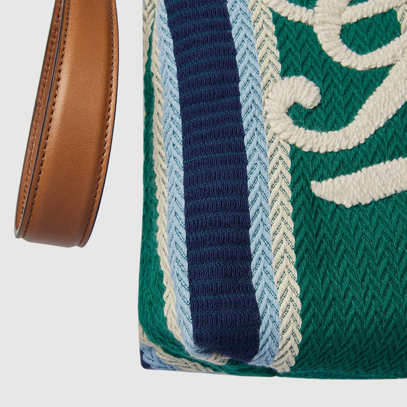 Large embroidered canvas pouch 10