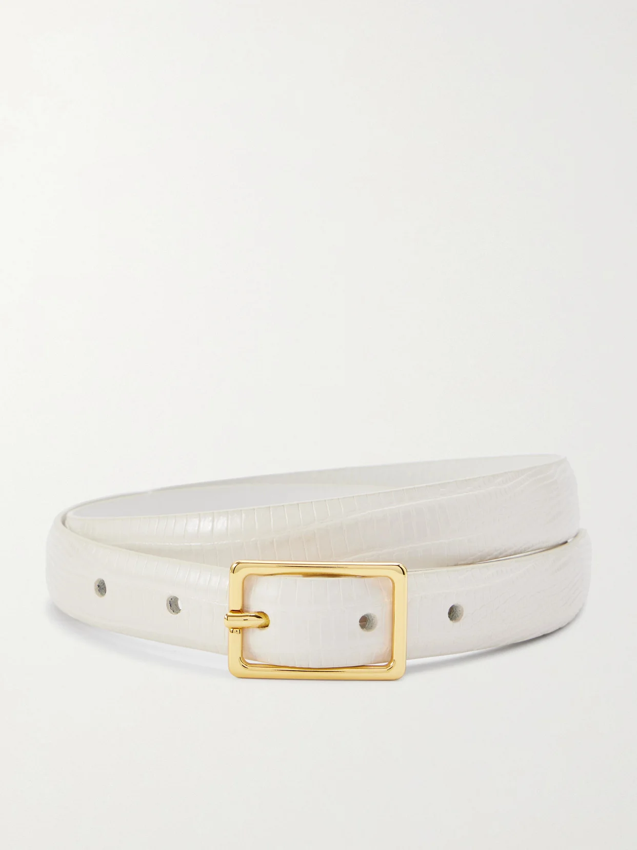 Croc-effect Leather Belt - 1