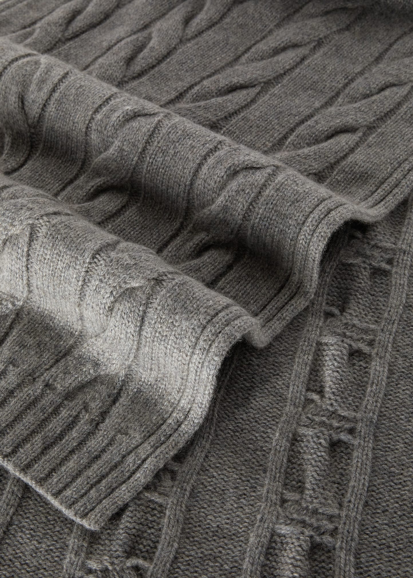 Cashmere Cable Knit Scarf - 3