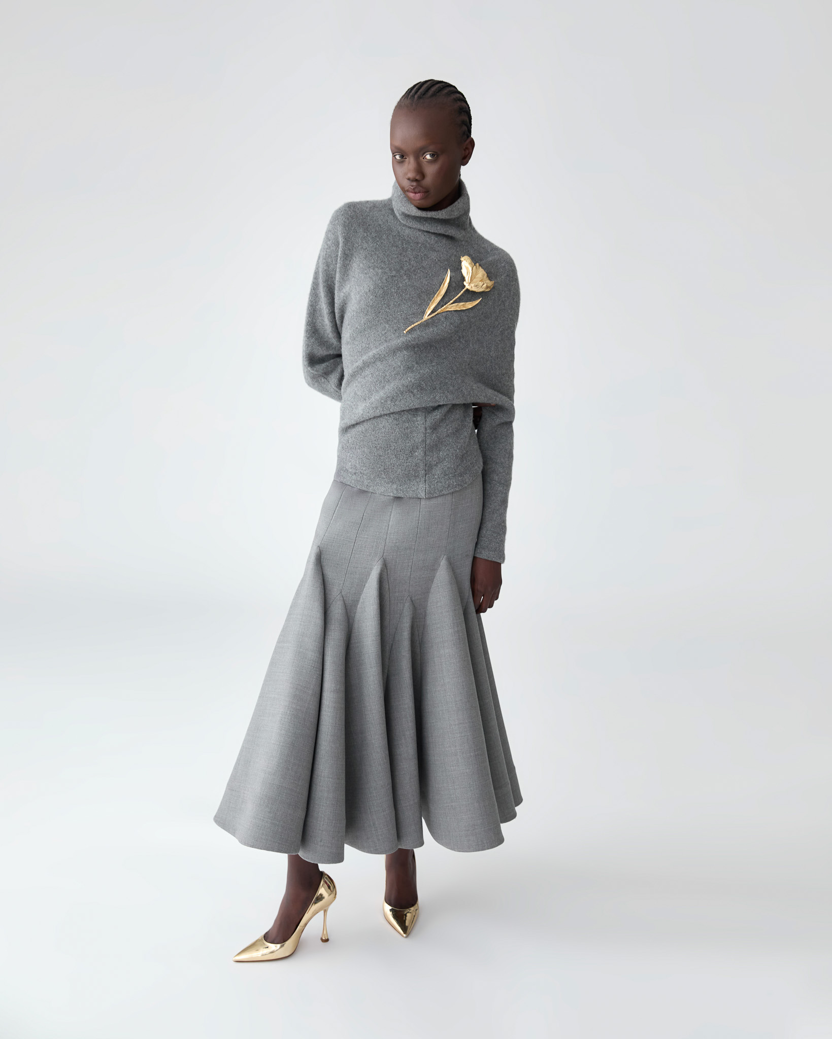 Midi Skirt with Godets - 4
