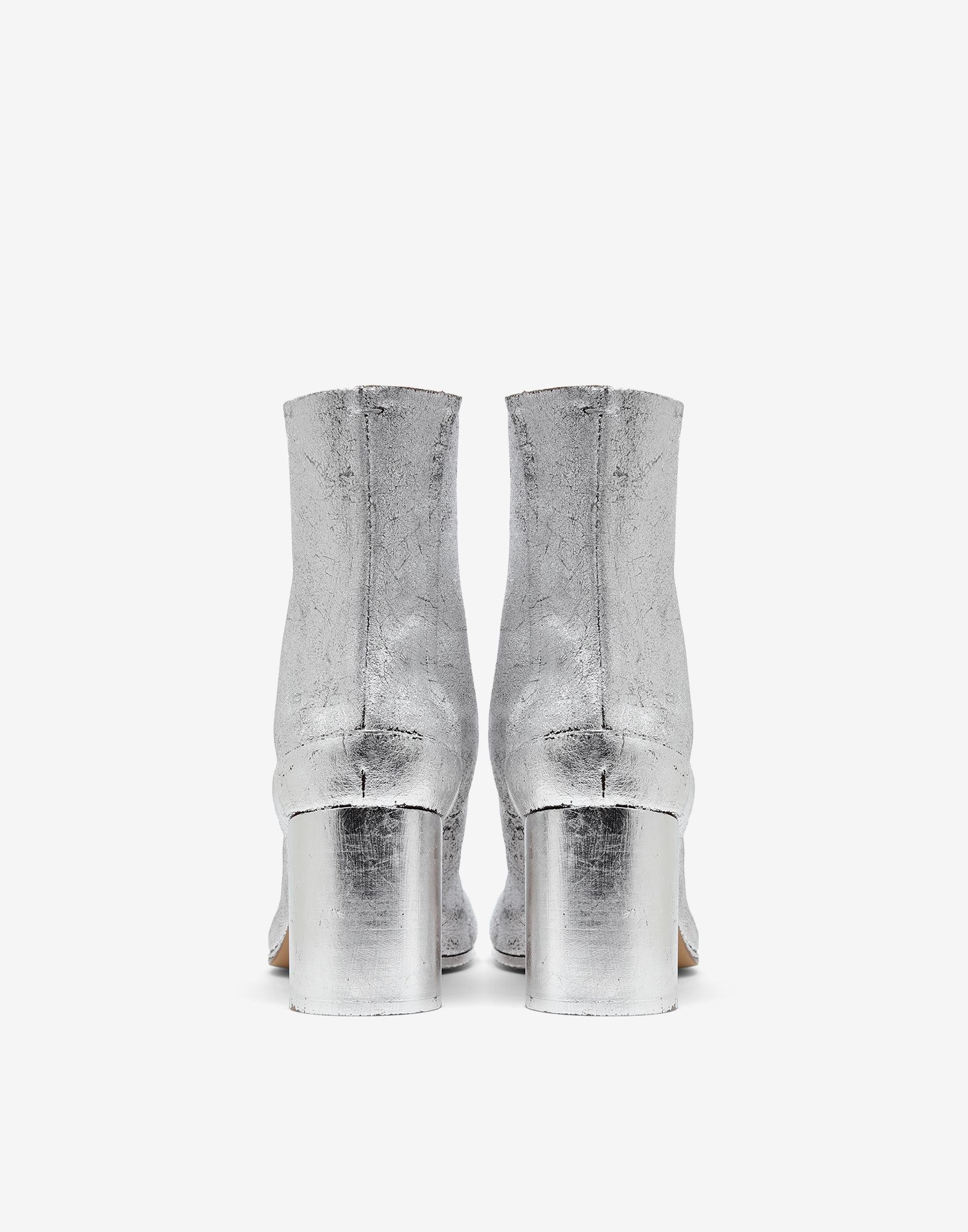 Tabi silver foil suede ankle boots - 3