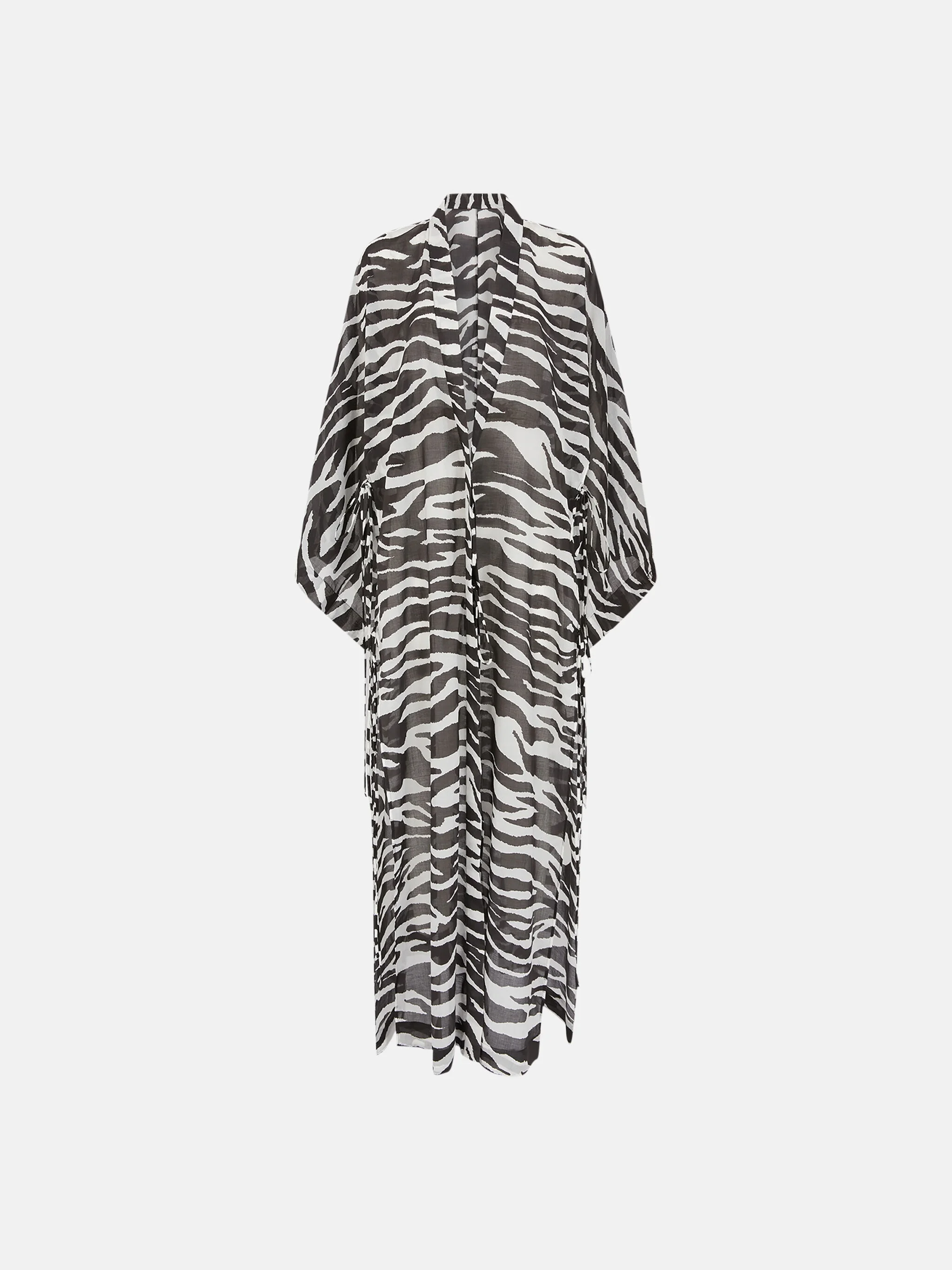 WHITE AND BLACK KAFTAN - 1