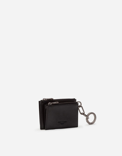 Dolce & Gabbana Horsehide coin pouch with ring and heat-stamped logo outlook