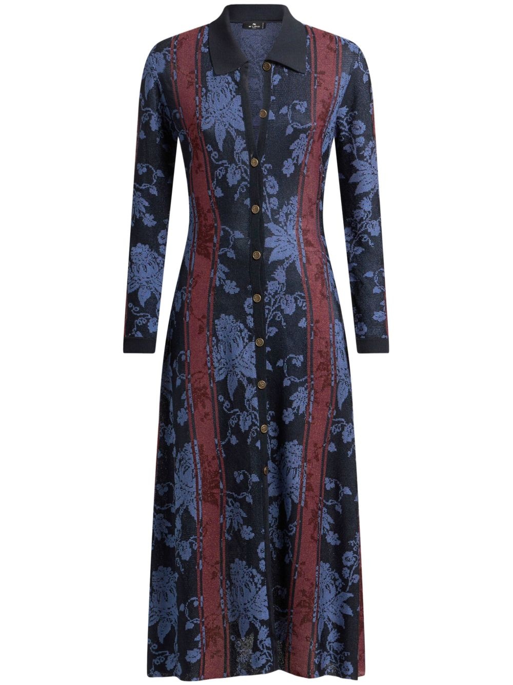 floral jacquard maxi cardigan - 1