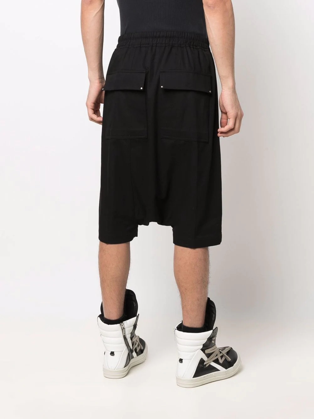 drop-crotch cotton shorts - 4