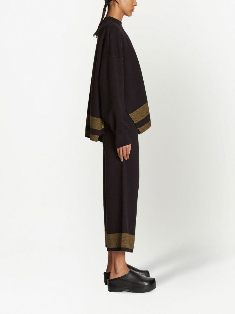 stripe-trim side-slit jumper - 3