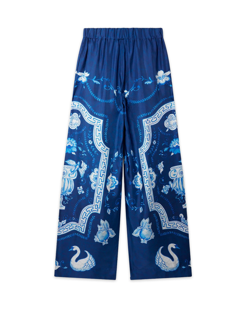 Plat A Dessert Bleu Silk Trousers 4