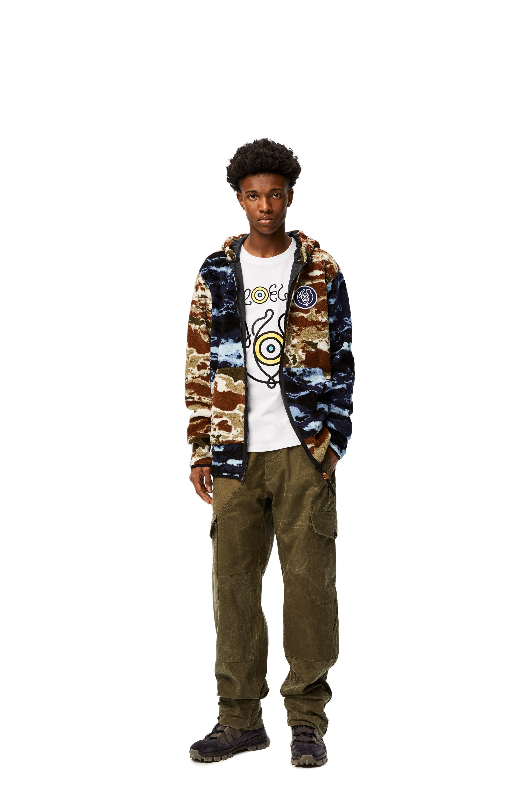 Camouflage fleece hooded jacket - 2