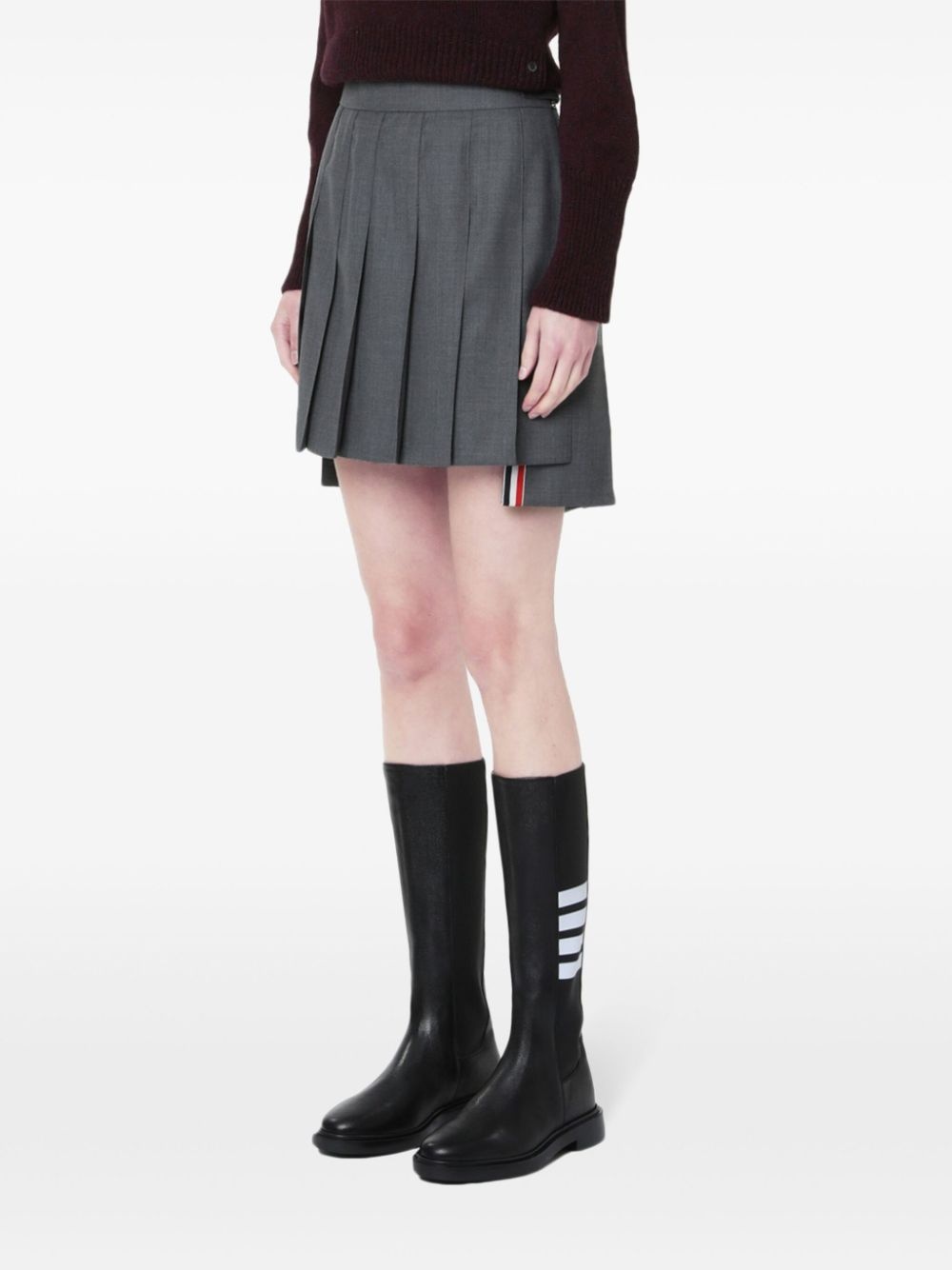 dropped back mini pleated skirt - 3