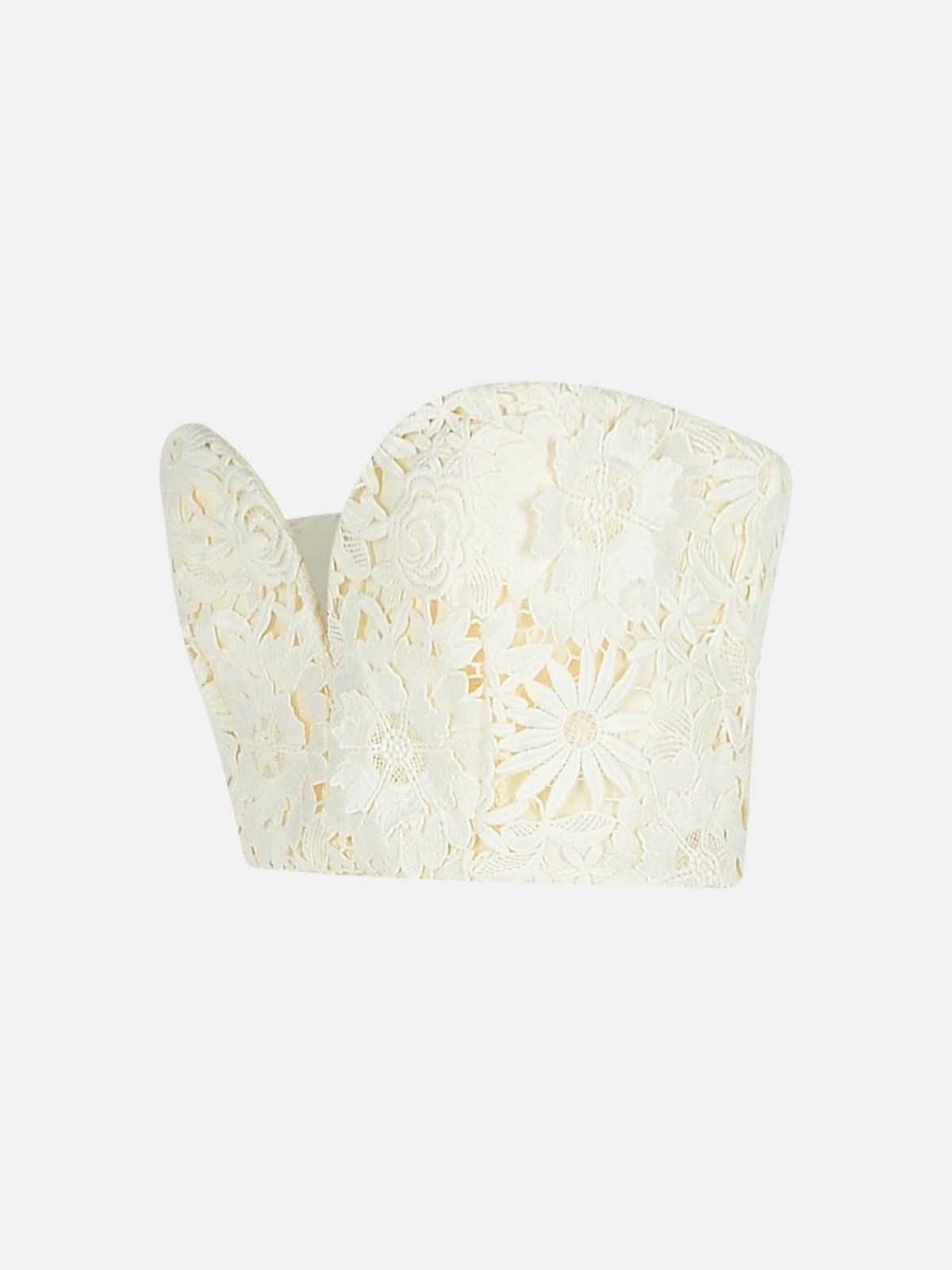 '3D' WHITE POLYESTER CORSET - 2