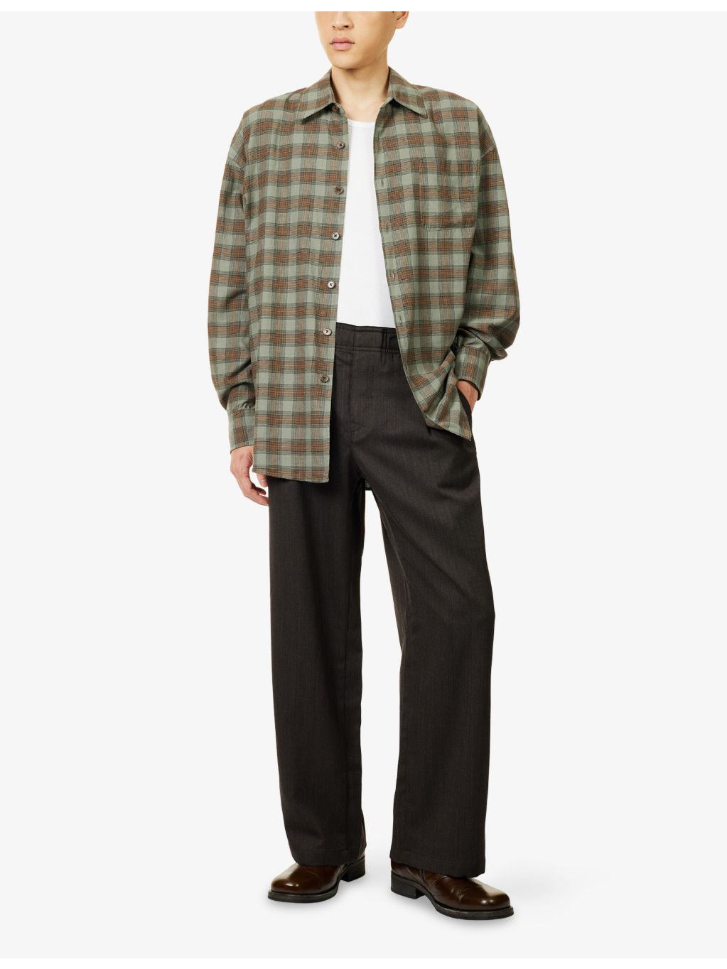 Leisure Pleat Wide-Leg Wool Trousers - 2