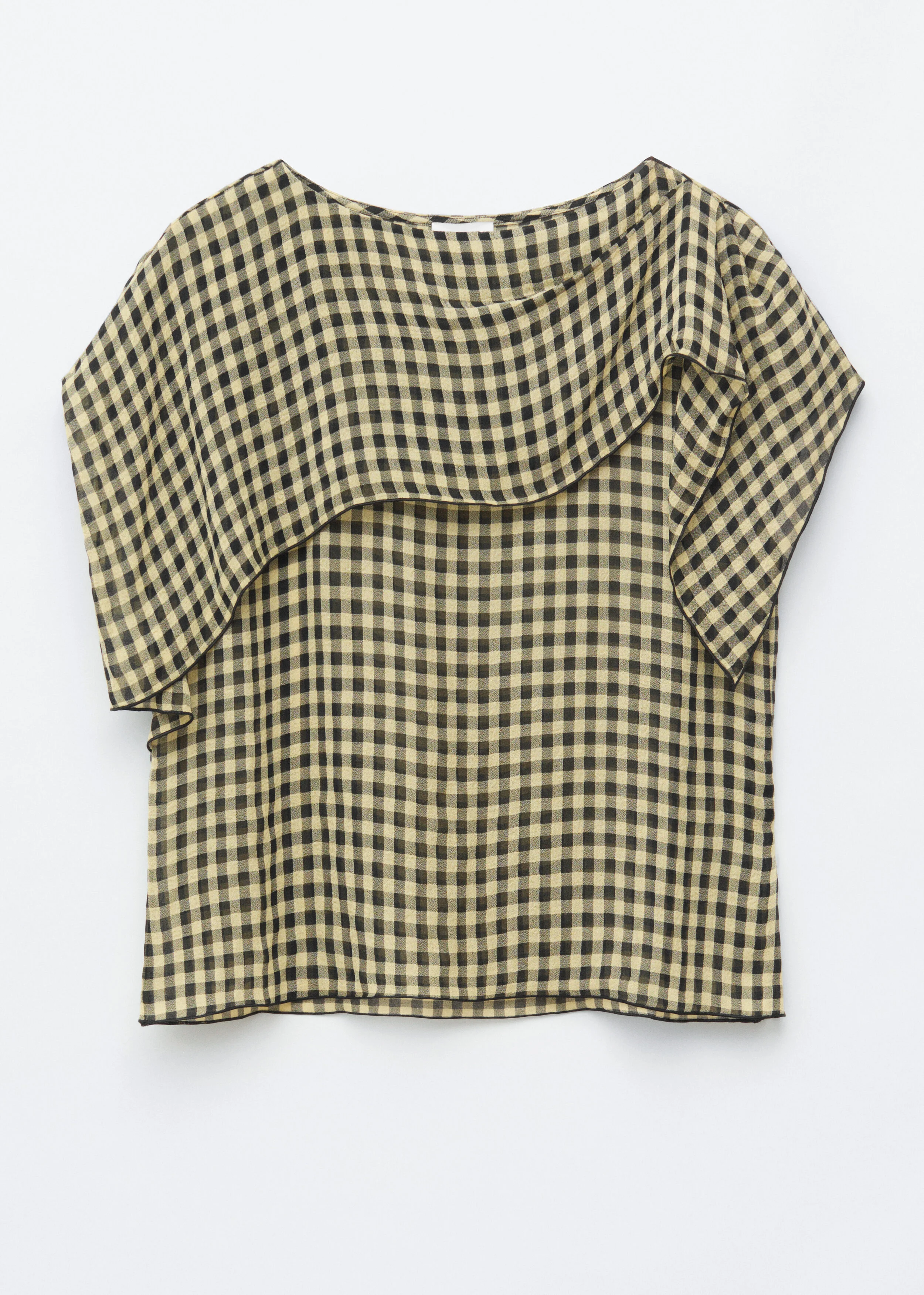 Scarf-Detail Boat-Neck Top - 1