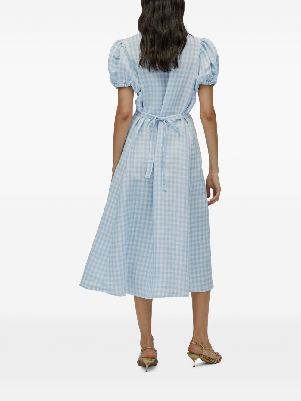 checked midi dress - 3