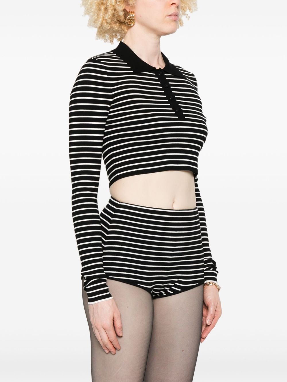 Giselle cropped polo top - 3