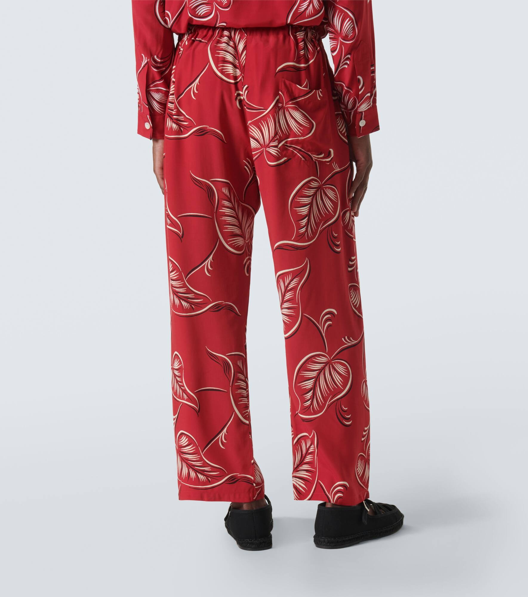 Creeping Begonia printed pajama pants - 4