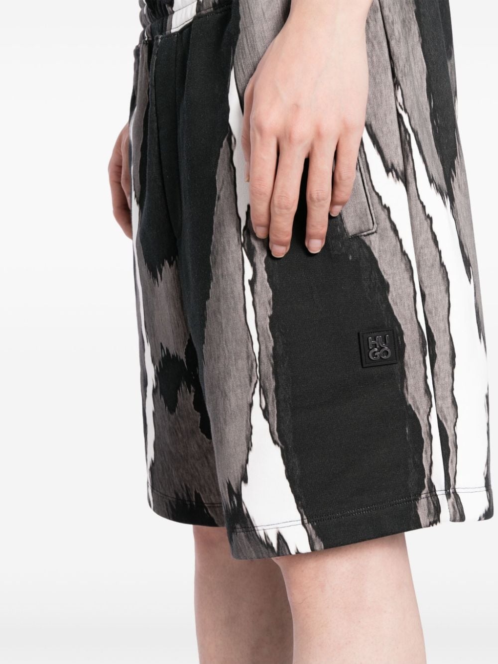 abstract-print cotton track pants - 5