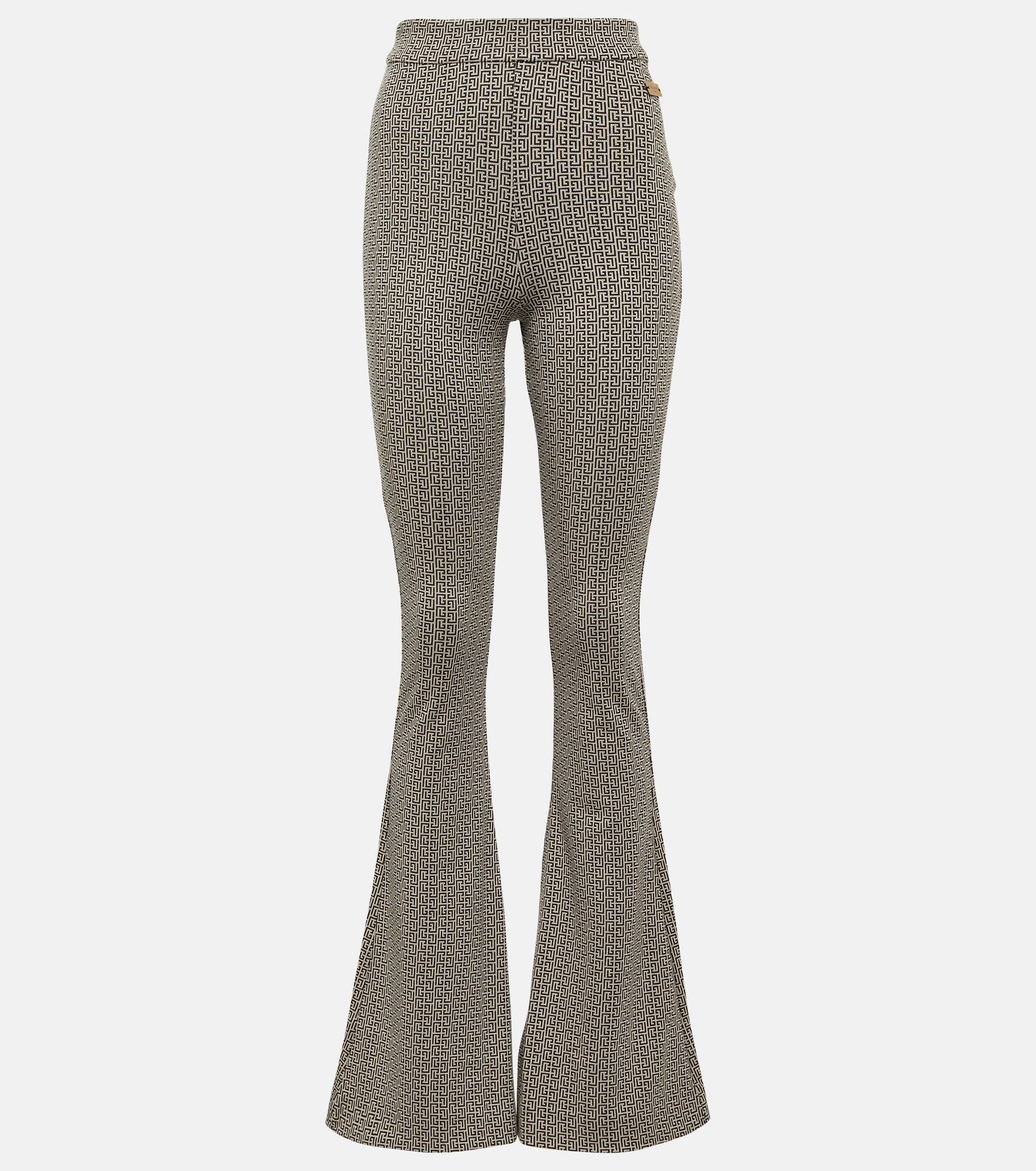 Monogram jacquard flared pants - 1