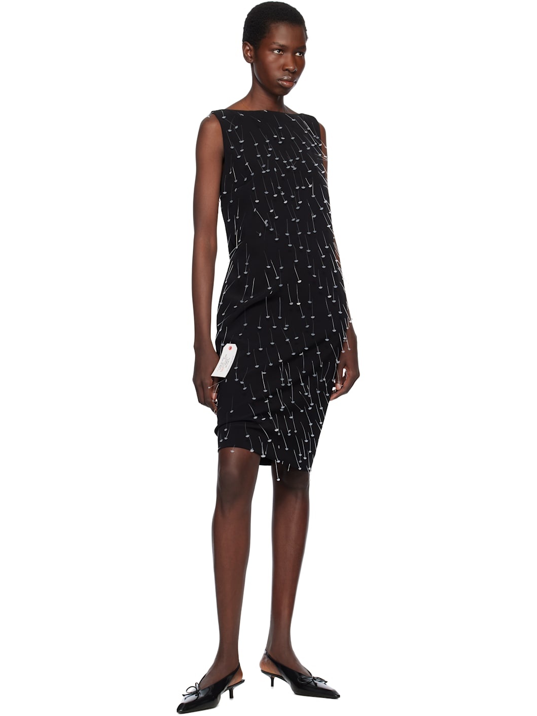 Black Shop Tag Midi Dress - 4