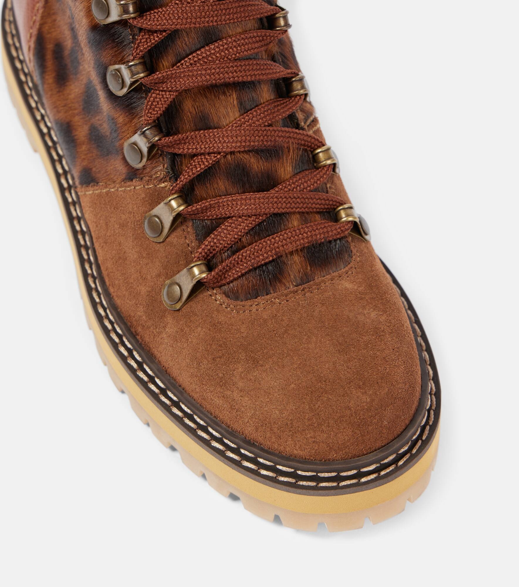 Eileen leopard-print suede lace-up boots - 6