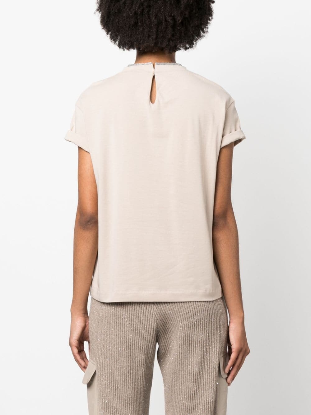 Monili-trim short-sleeve T-shirt - 4