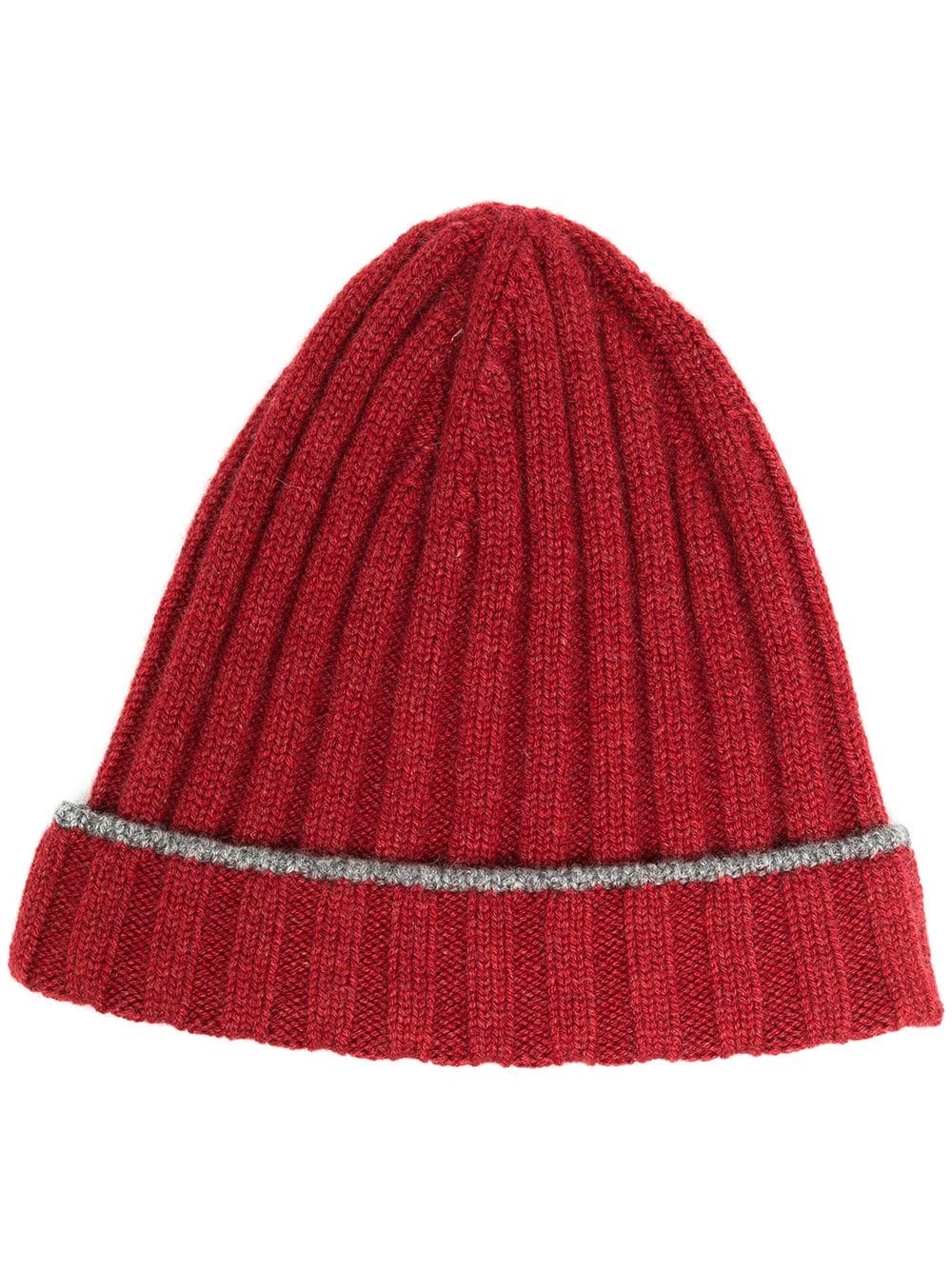 rib knit beanie hat - 1