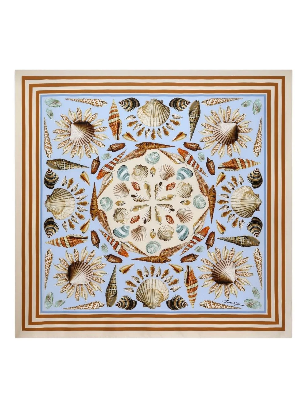 shell-print silk scarf - 1