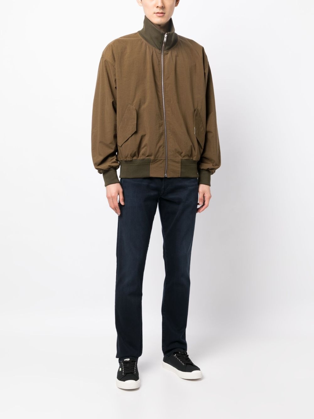 logo-patch slim-cut jeans - 2