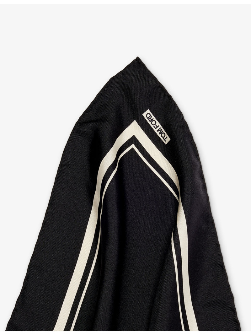 TOM FORD Striped Silk Pocket Square outlook